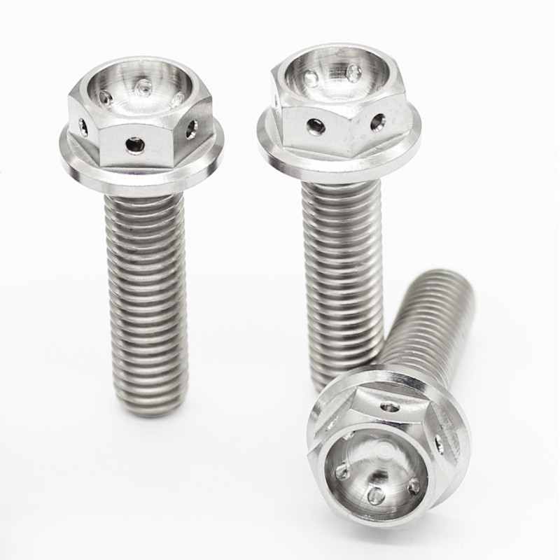 Titanium alloy flange concave bolts with holes